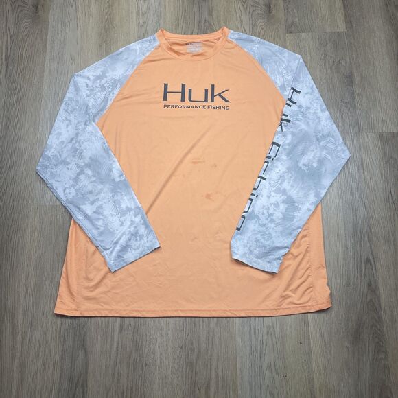 Huk Performance Fishing Shirt Mens 3XL Long Sleeve Outdoor Stain Flaw - Picture 1 of 11